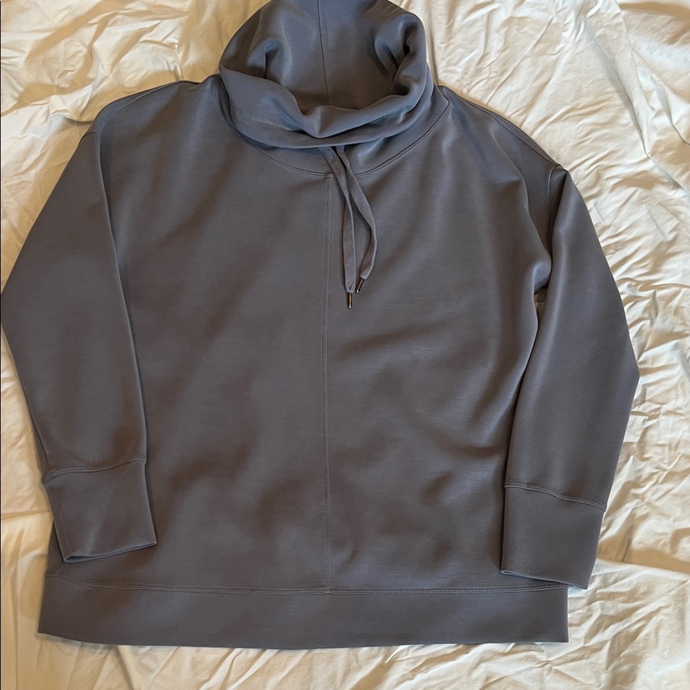 Blue Gray Cowl Neck Sweatshirt